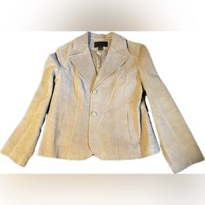 “Siena” Tan suede leather blazer/ jacket